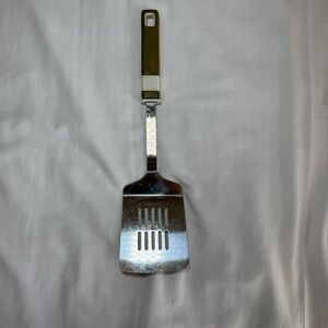 Vintage Stainless Steel Slotted Spatula Green handle